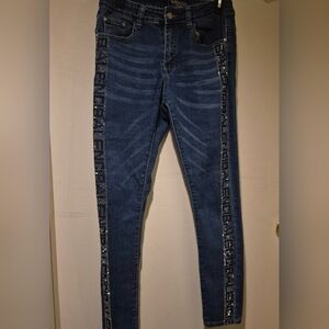 Blue Denim Jeans with Side Lettering